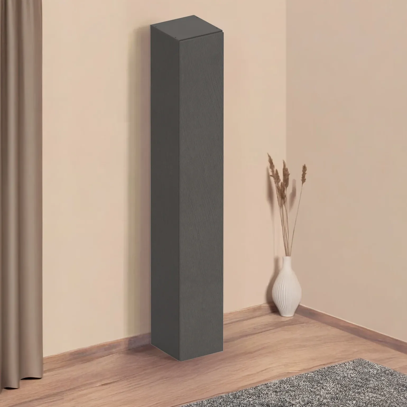 Colonna a terra 28x186h cm 1 anta reversibile multiuso ossido nero Sunset