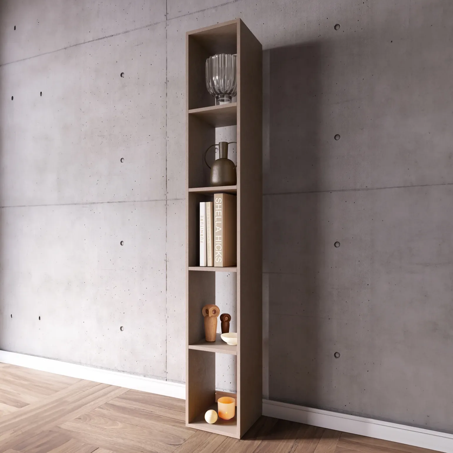 Colonna a terra 28x186h cm 5 vani libreria marrone bronzo Sunset