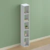 Colonna a terra 28x186h cm con 5 vani moderna soggiorno grigio chiaro Alchimia