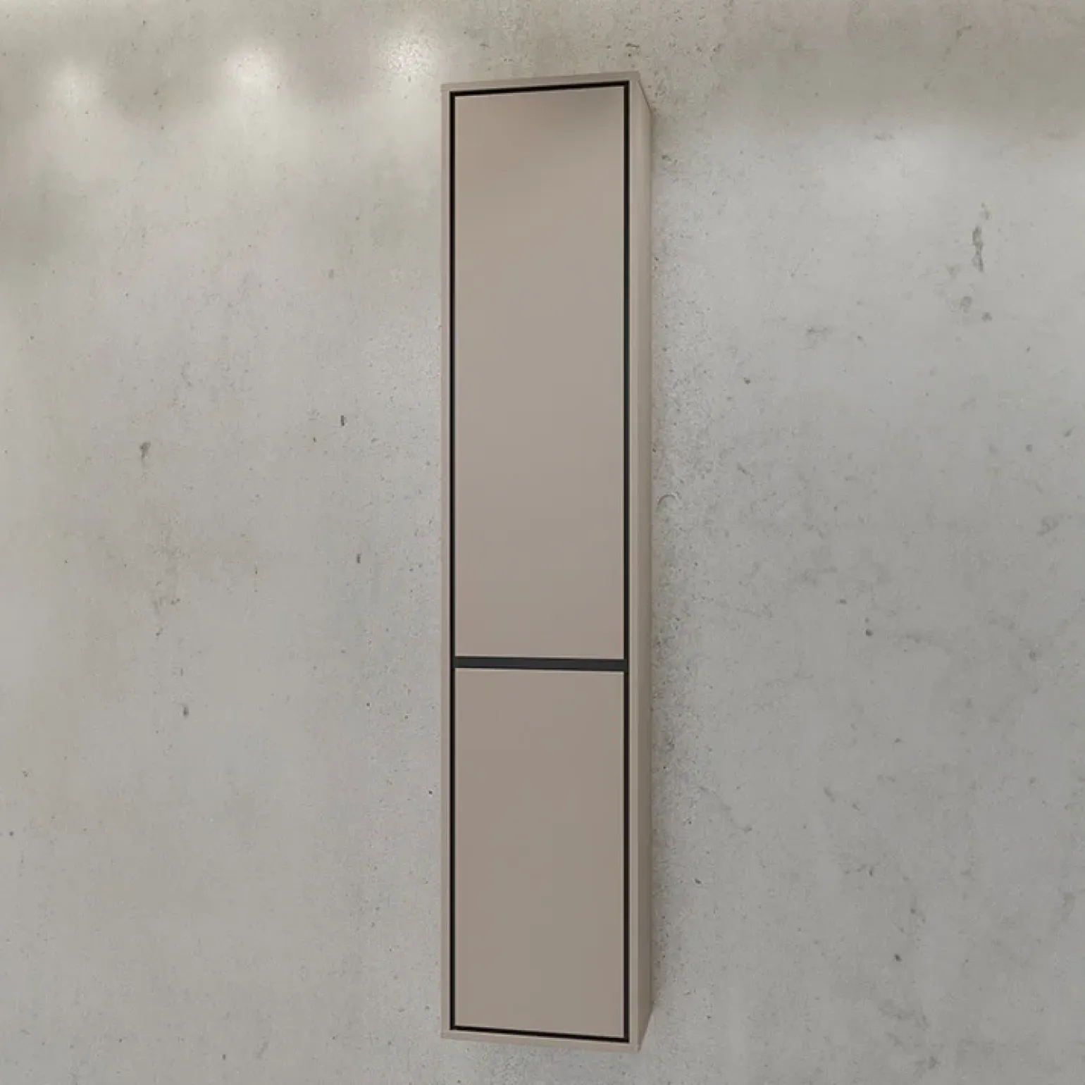 Colonna bagno sospesa 35x172h cm 2 ante tortora nero Linda