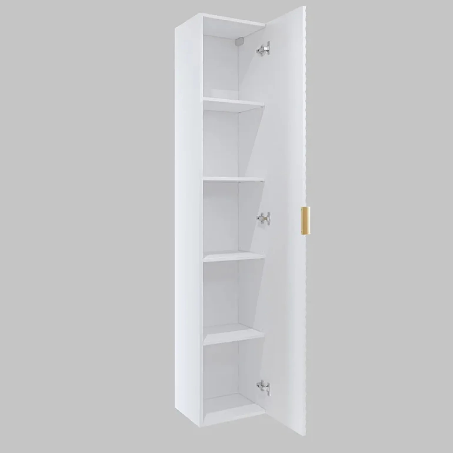 Colonna bagno sospesa 35x186h cm 1 anta bianco frontale decorato Konny