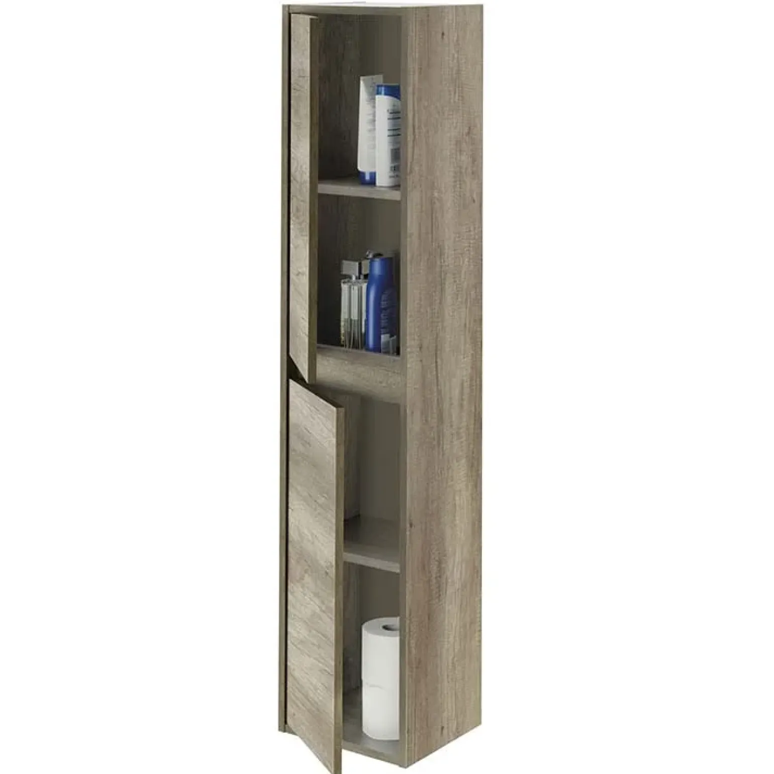 Colonna bagno sospesa 30x140h cm moderna rovere chiaro Eveline