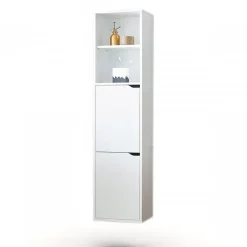 Colonna bagno sospesa 37x150h cm 2 ante 2 vani bianco Jasmund - Crown