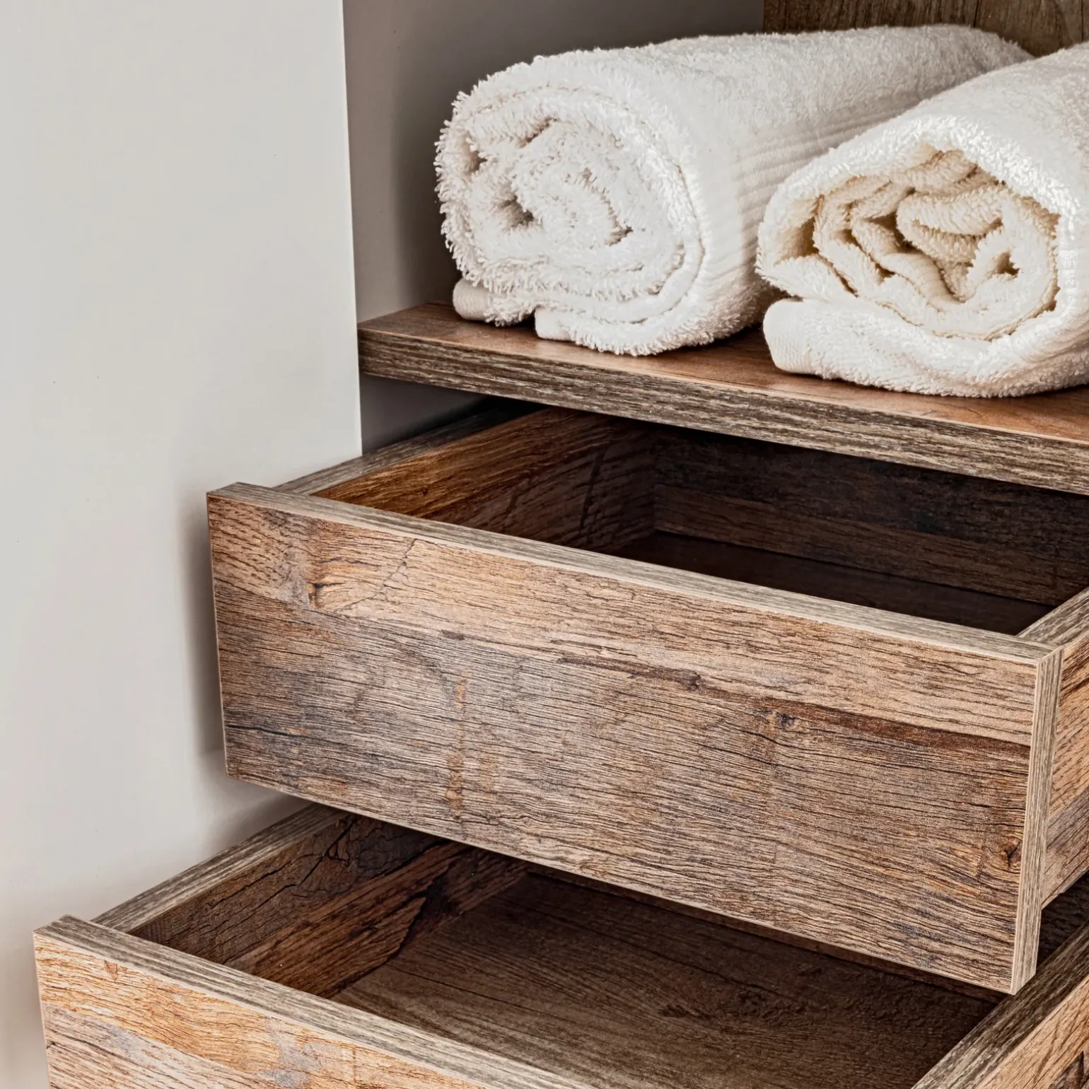 Colonna bagno sospesa 35x160h cm 1 anta 2 cassetti grigio Serif