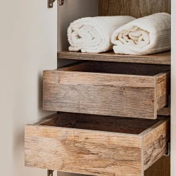 Colonna bagno sospesa 35x160h cm 1 anta 2 cassetti grigio Serif