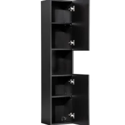 Colonna bagno sospesa 30x140h cm cannettato 2 ante nero Cleany