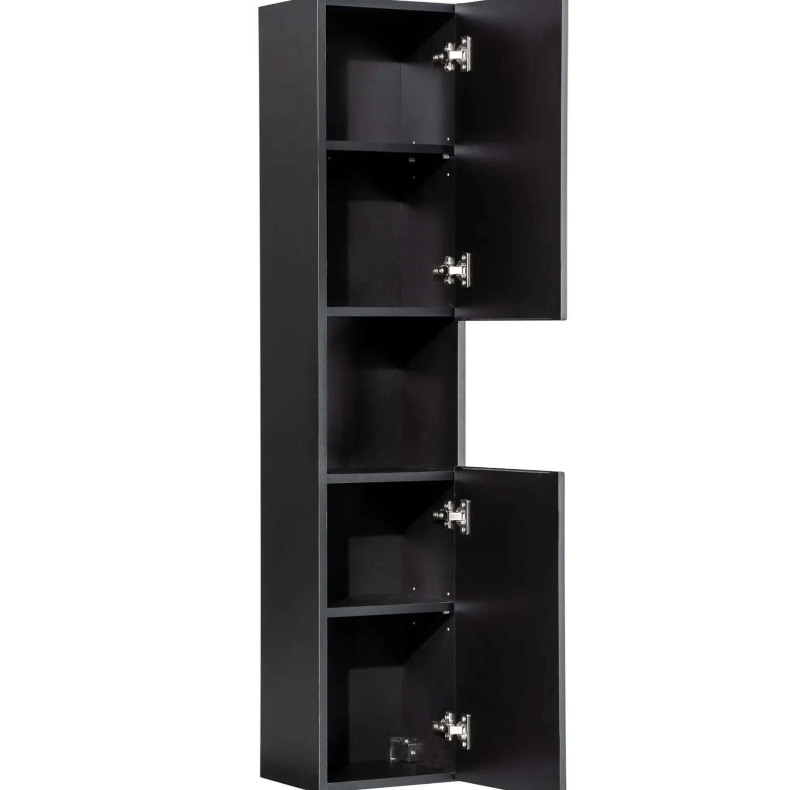 Colonna bagno sospesa 30x140h cm cannettato 2 ante nero Cleany