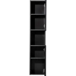 Colonna bagno sospesa 30x140h cm cannettato 2 ante nero Cleany
