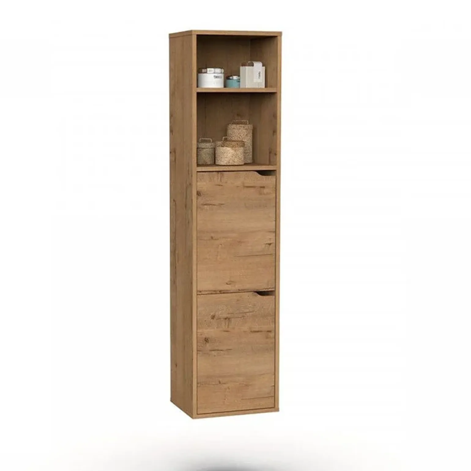 Colonna bagno sospesa 37x150h cm 2 ante 2 vani rovere Jasmund - Crown
