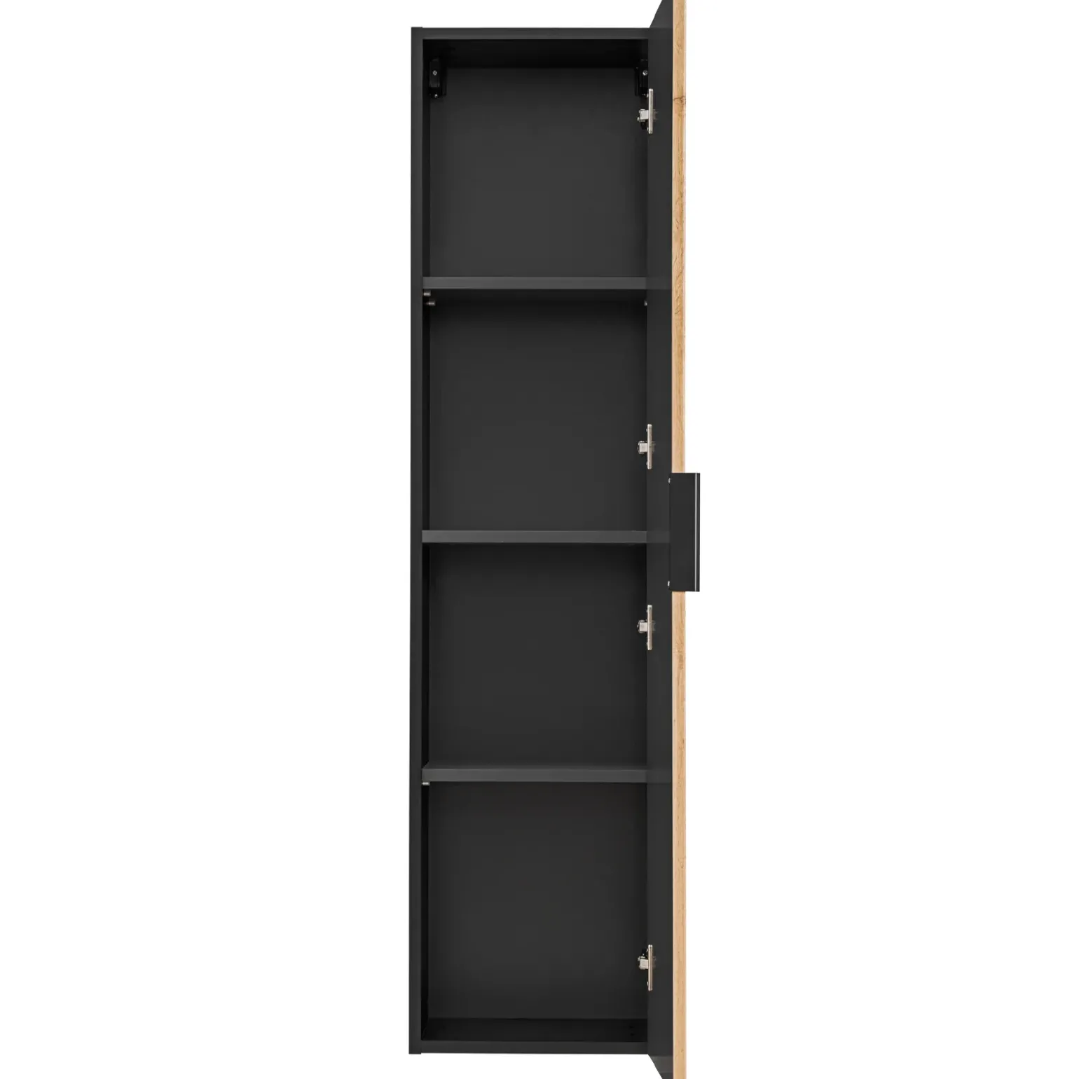 Colonna bagno sospesa 35x140h cm cannettato 1 anta quercia antracite Limpid
