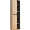 Colonna bagno sospesa 50x170h cm 2 ante rovere antracite Veny