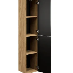 Colonna bagno sospesa 35x170h cm 2 ante nero rovere Swim