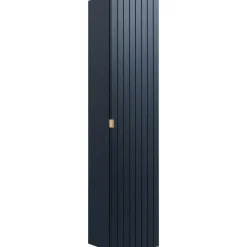 Colonna bagno sospesa 35x160h cm 1 anta 2 cassetti cannettato blu Deep