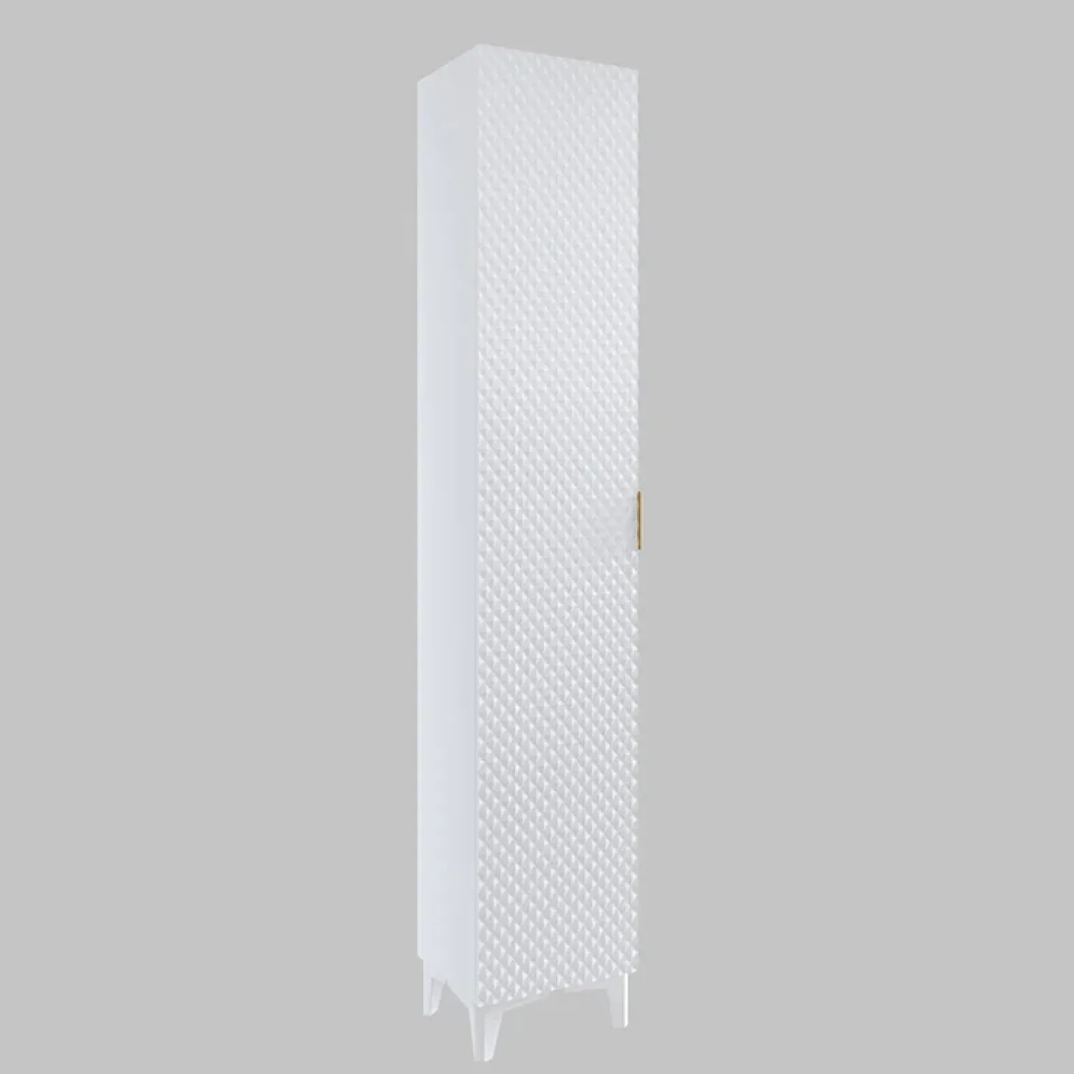 Colonna bagno 35x198h cm 1 anta bianco frontale decorato Konny