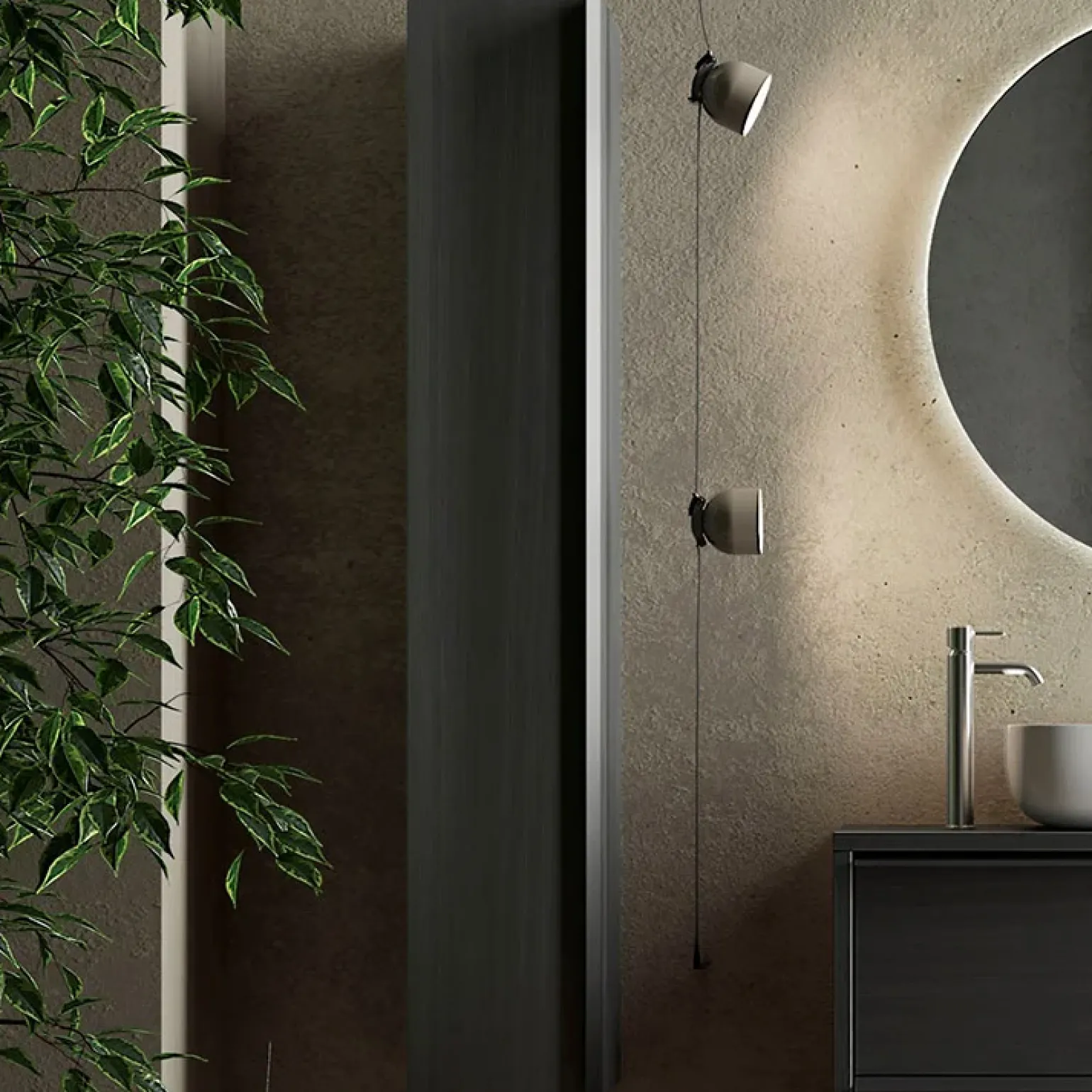 Colonna bagno 26x138h cm 1 anta nero frassinato Absolut