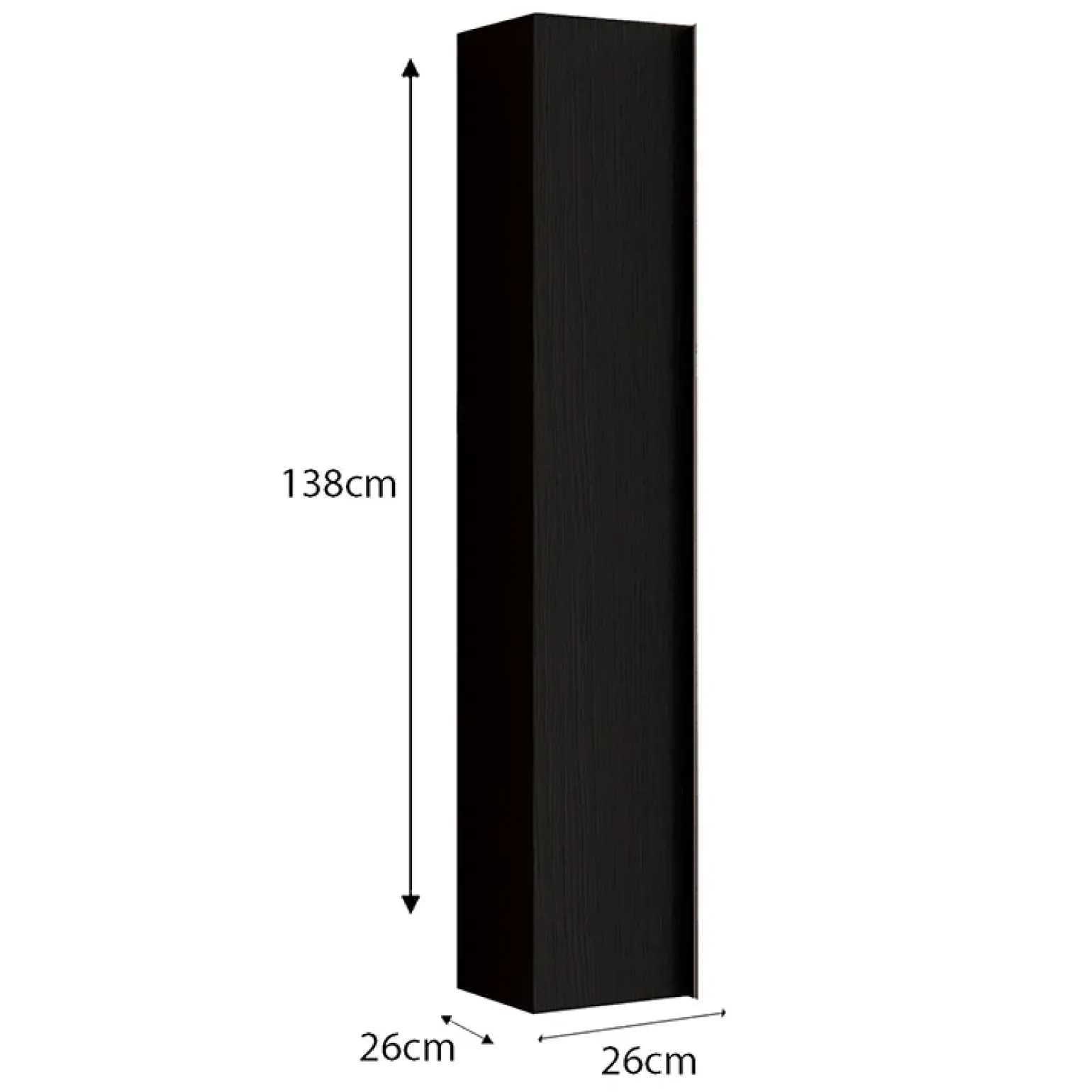 Colonna bagno 26x138h cm 1 anta nero frassinato Absolut