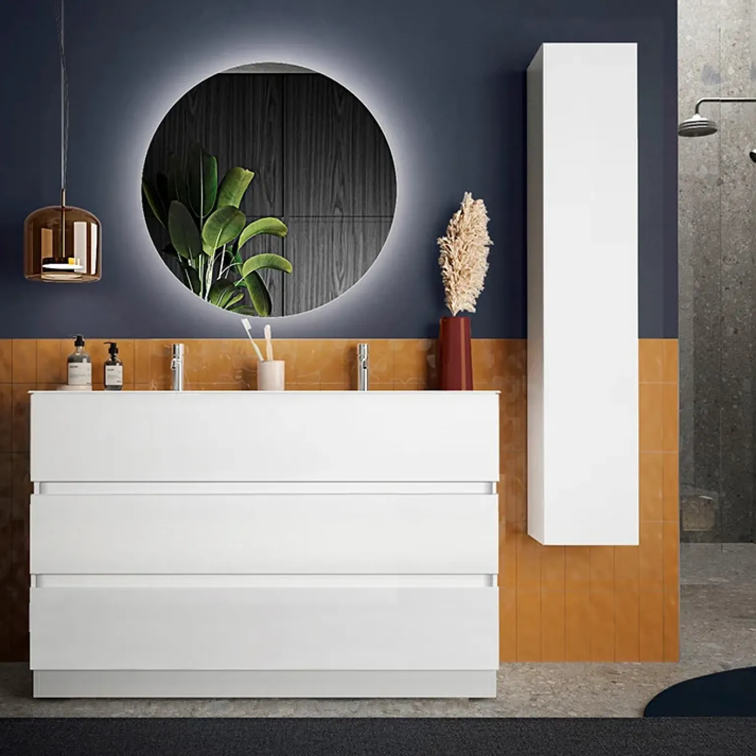 Colonna bagno 25x138h cm 1 anta bianco lucido Moon