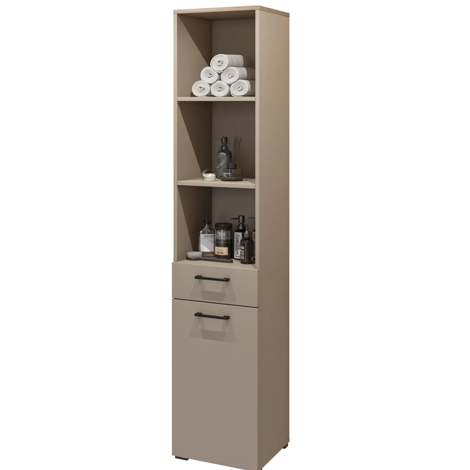 Colonna bagno 40x197h cm 1 anta 1 cassetto beige Wave