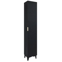 Colonna bagno 35x198h cm 1 anta nero frontale decorato Konny