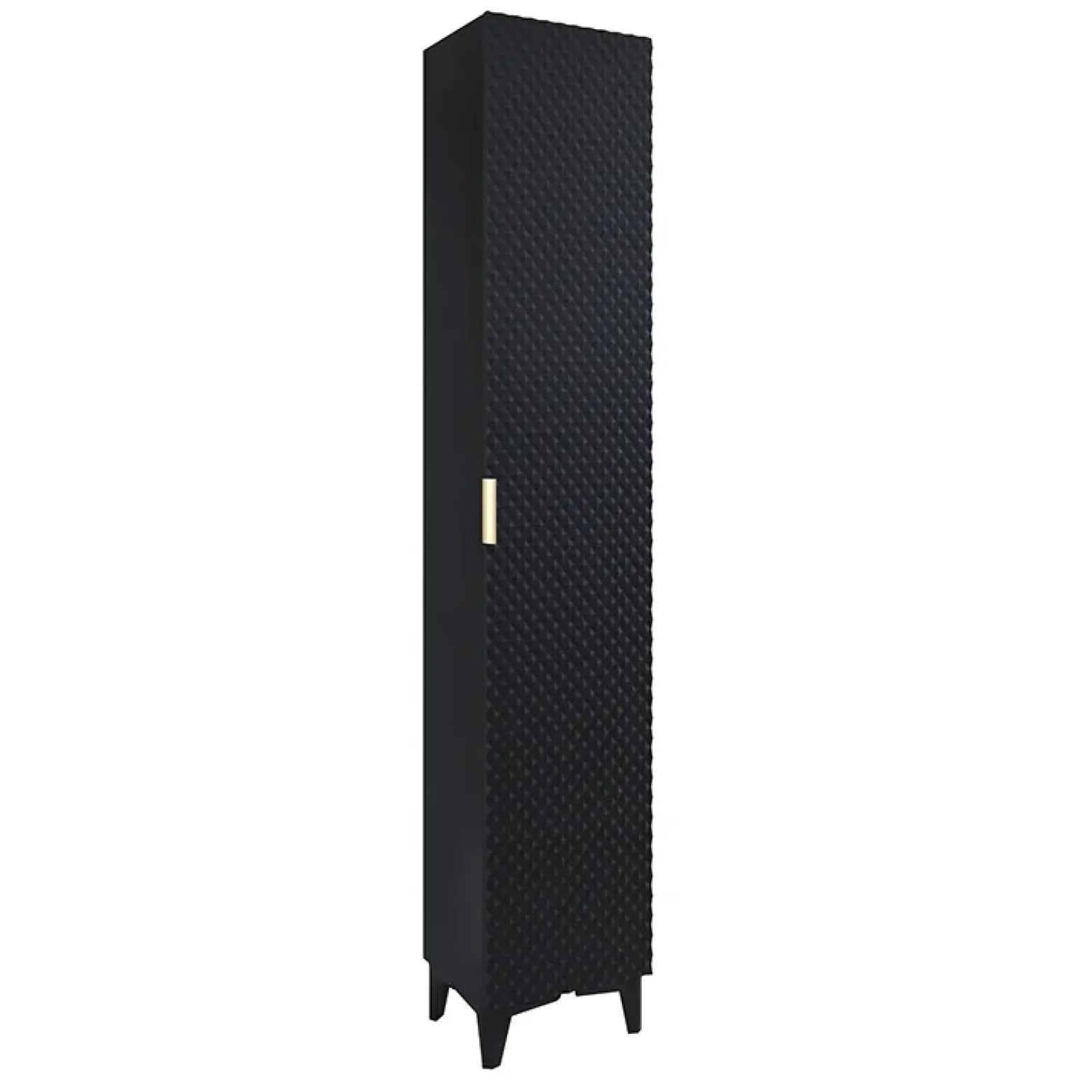 Colonna bagno 35x198h cm 1 anta nero frontale decorato Konny