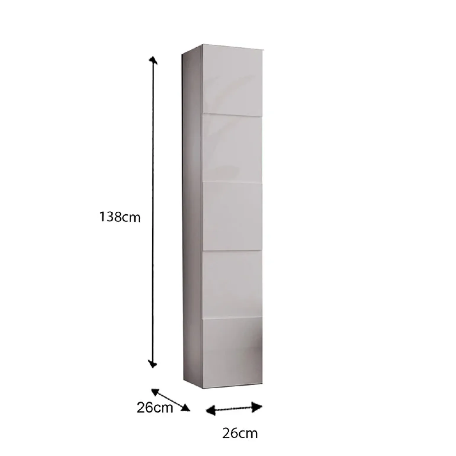 Colonna bagno 25x138h cm 1 anta bianco lucido Obsession