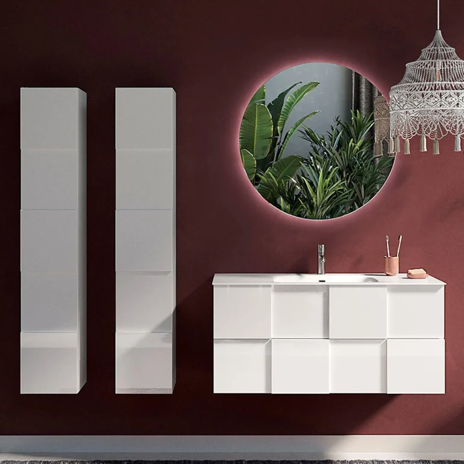 Colonna bagno 25x138h cm 1 anta bianco lucido Obsession