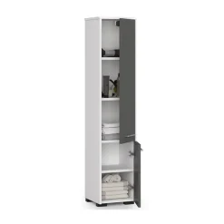 Colonna bagno 30x140h cm 2 ante grigio bianco Woters