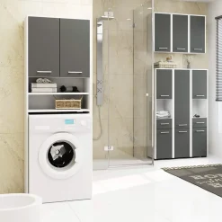 Colonna bagno 30x140h cm 2 ante grigio bianco Woters