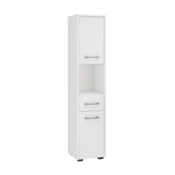 Colonna bagno 30x140h cm 2 ante 1 vano a giorno bianco Woters