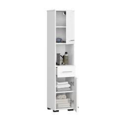 Colonna bagno 30x140h cm 2 ante 1 vano a giorno bianco Woters