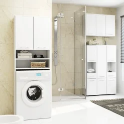 Colonna bagno 30x140h cm 2 ante 1 vano a giorno bianco Woters