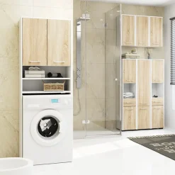 Colonna bagno 30x140h cm 2 ante rovere bianco Woters