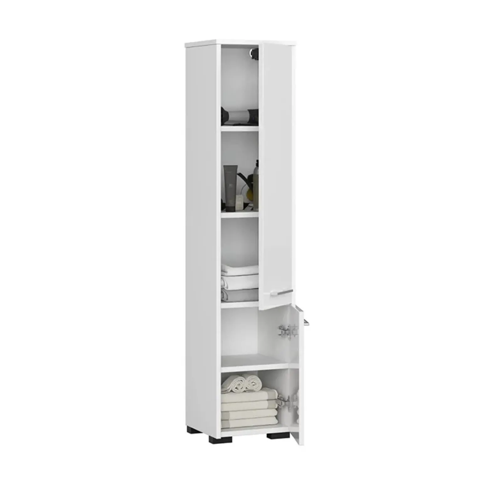 Colonna bagno 30x140h cm 2 ante bianco lucido Woters