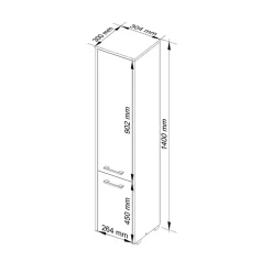 Colonna bagno 30x140h cm 2 ante bianco lucido Woters