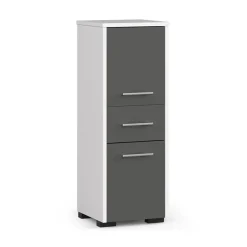 Colonna bagno 30x85h cm bassa 2 ante 1 cassetto grigio bianco Woters