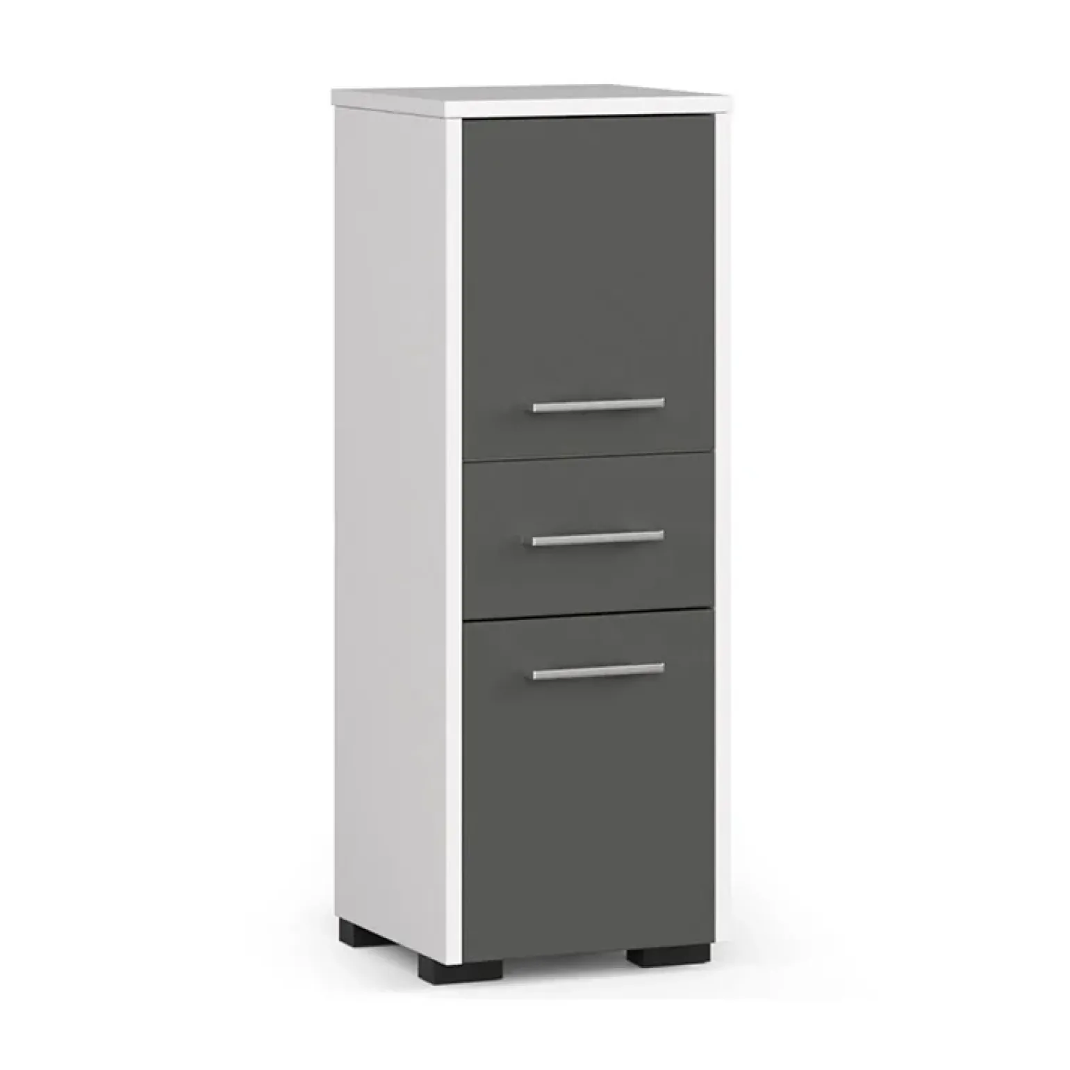 Colonna bagno 30x85h cm bassa 2 ante 1 cassetto grigio bianco Woters