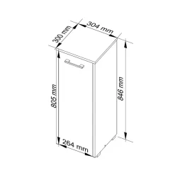 Colonna bagno 30x85h cm bassa 1 anta bianco Woters