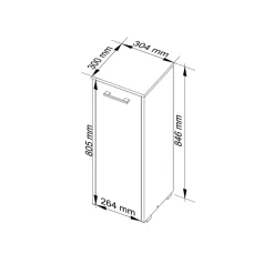 Colonna bagno 30x85h cm bassa 1 anta bianco lucido Woters
