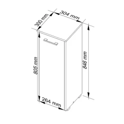 Colonna bagno 30x85h cm bassa 1 anta grigio bianco Woters
