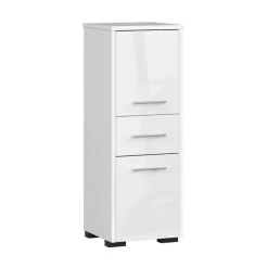 Colonna bagno 30x85h cm bassa 2 ante 1 cassetto bianco lucido Woters