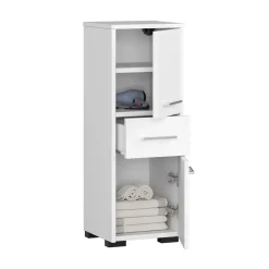 Colonna bagno 30x85h cm bassa 2 ante 1 cassetto bianco Woters