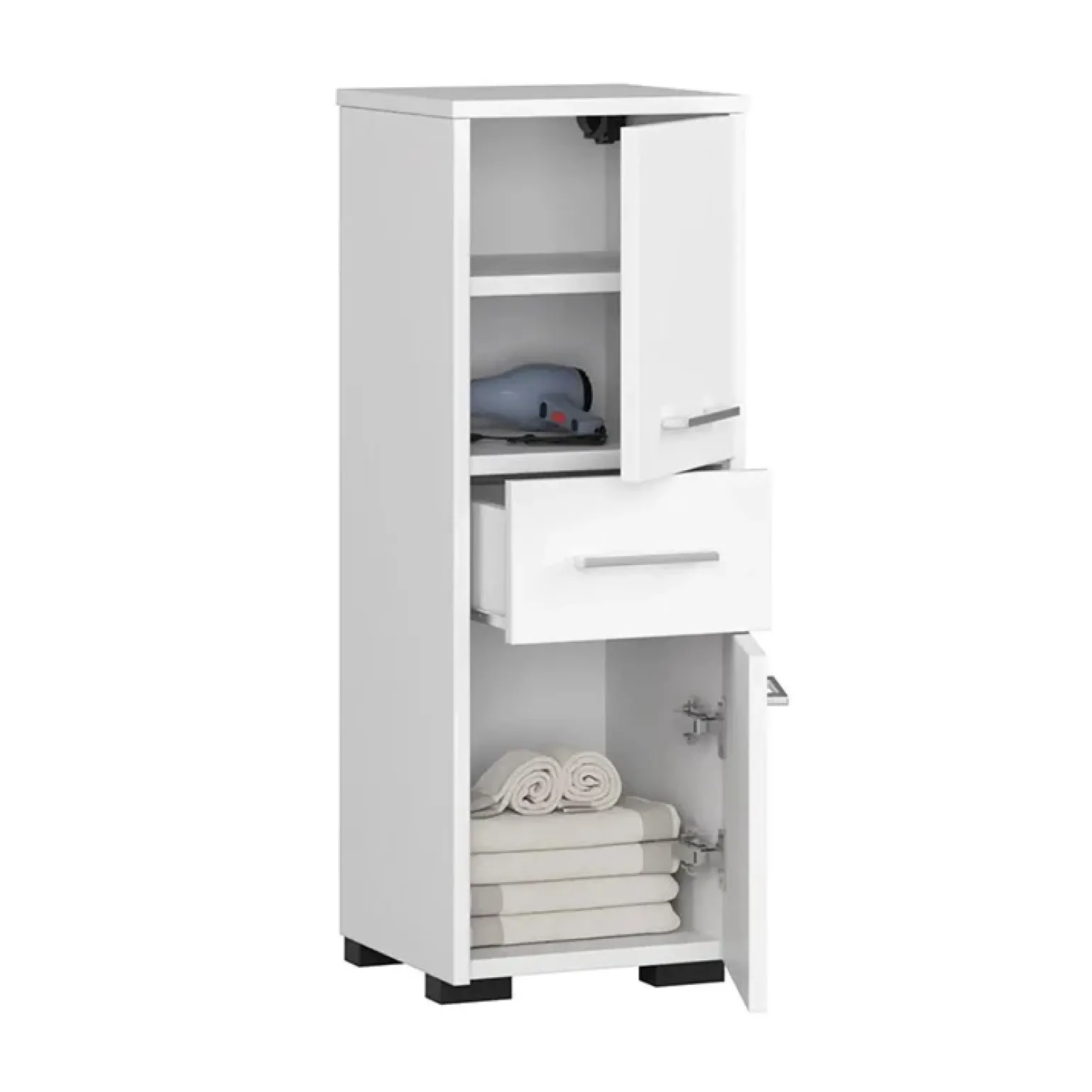 Colonna bagno 30x85h cm bassa 2 ante 1 cassetto bianco Woters