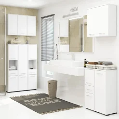 Colonna bagno 30x85h cm bassa 2 ante 1 cassetto bianco Woters
