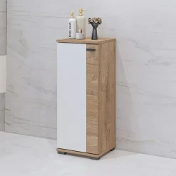 Colonna bagno 35x86h cm bassa 1 anta bianco lucido rovere Crystal