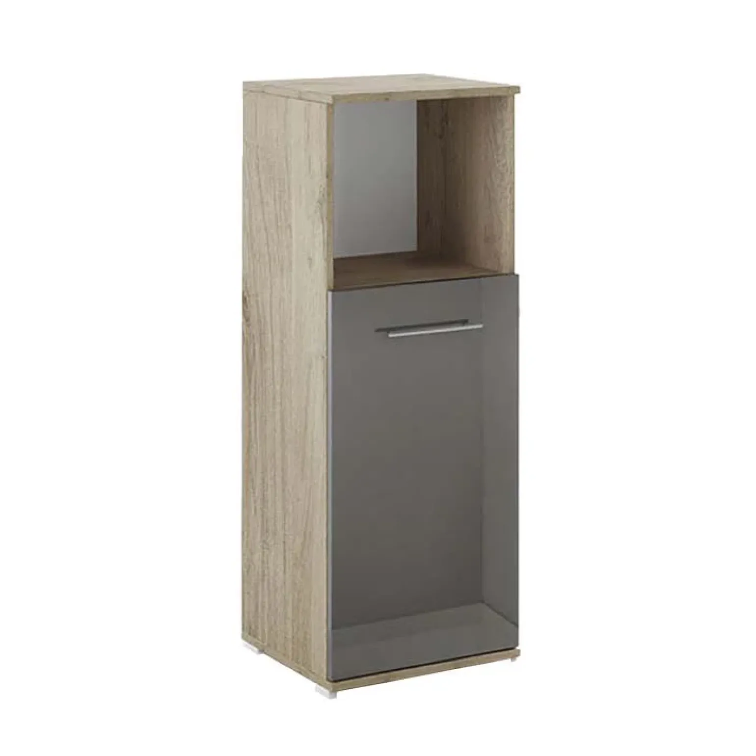 Colonna bassa ufficio 40x106h cm 1 anta rovere antracite lucido Time B