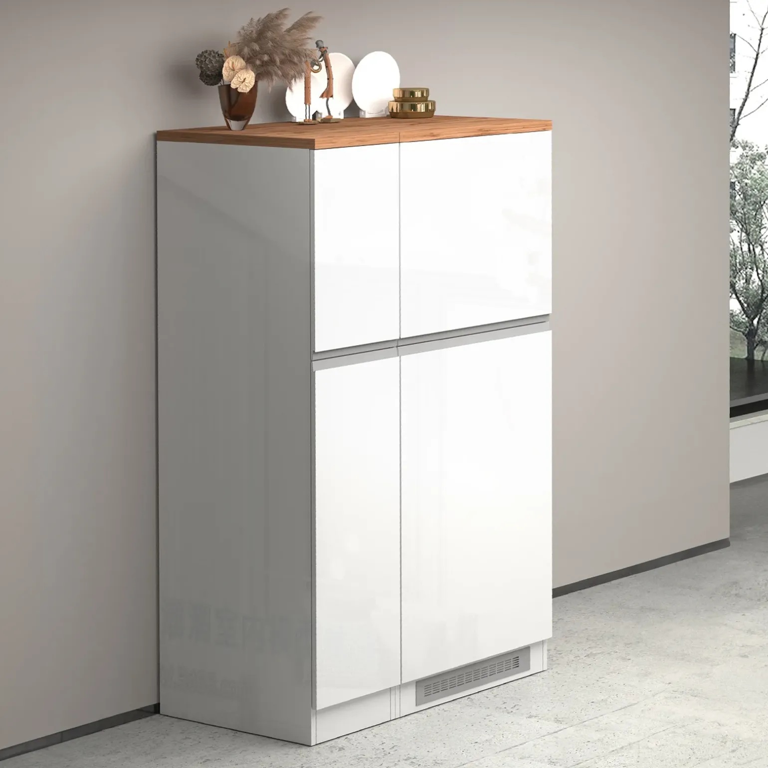 Colonna frigo dispensa cucina 90x165h cm moderna bianco rovere Gourmet