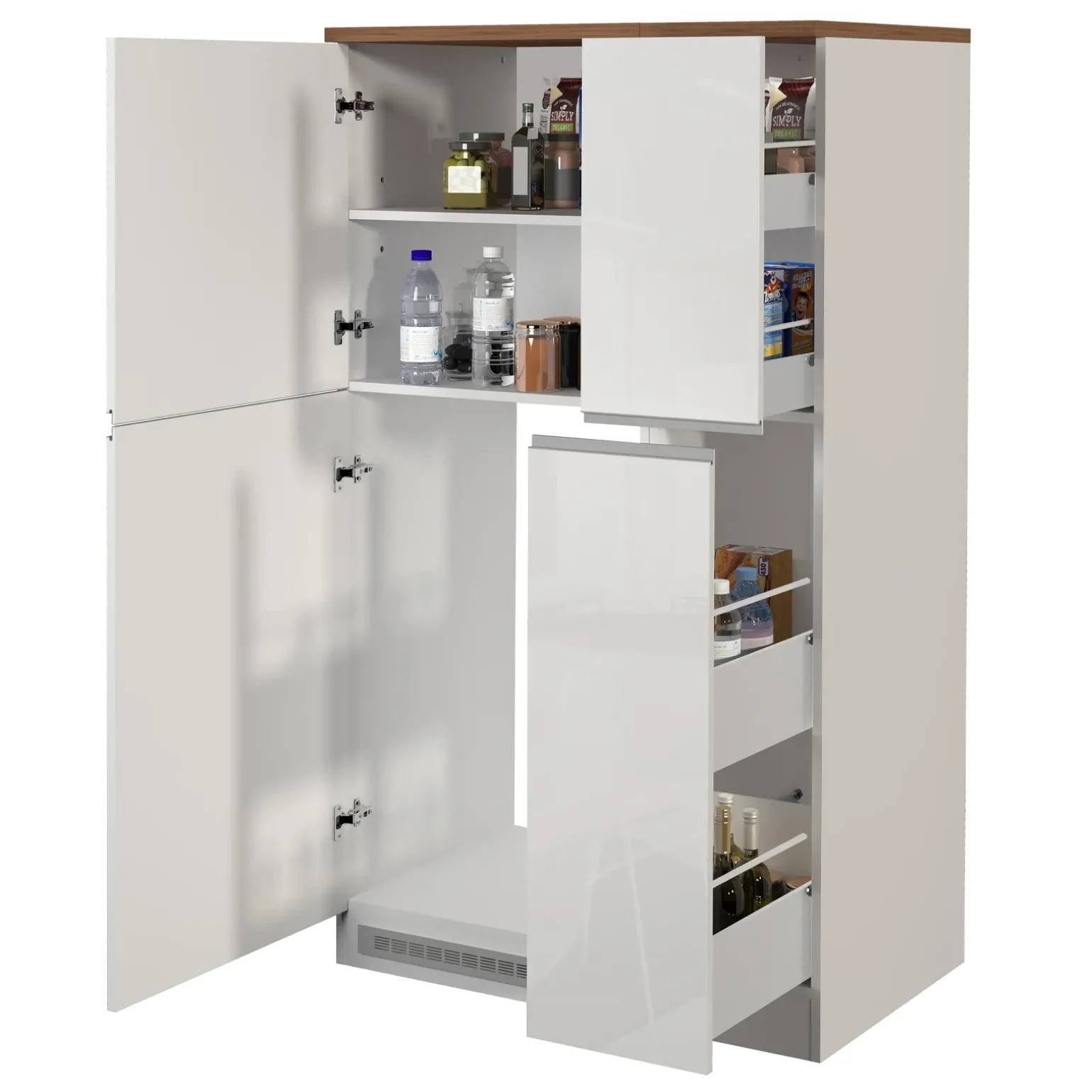 Colonna frigo dispensa cucina 90x165h cm moderna bianco rovere Gourmet