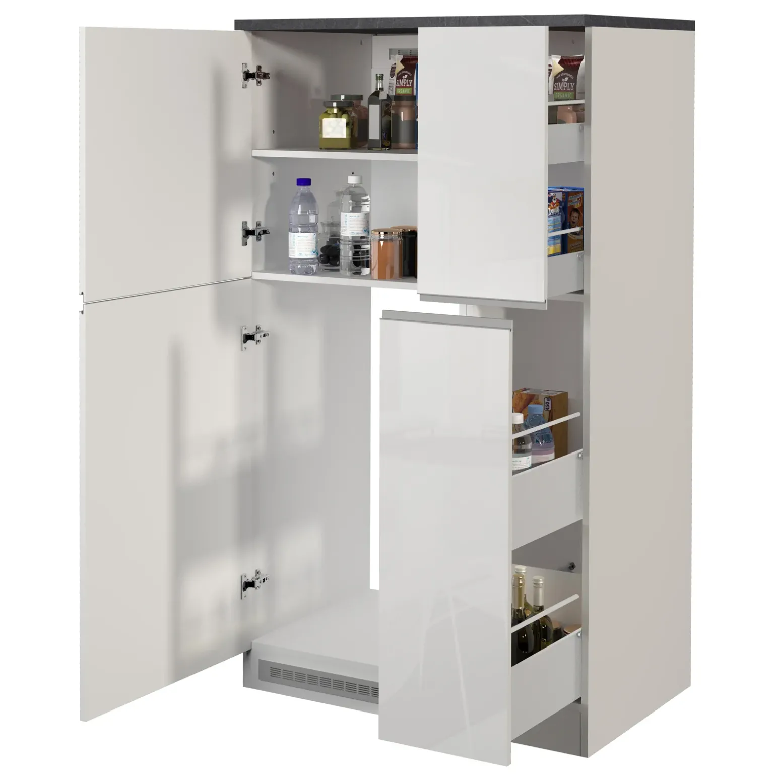 Colonna frigo dispensa cucina 90x165h cm moderna bianco grigio pietra Gourmet