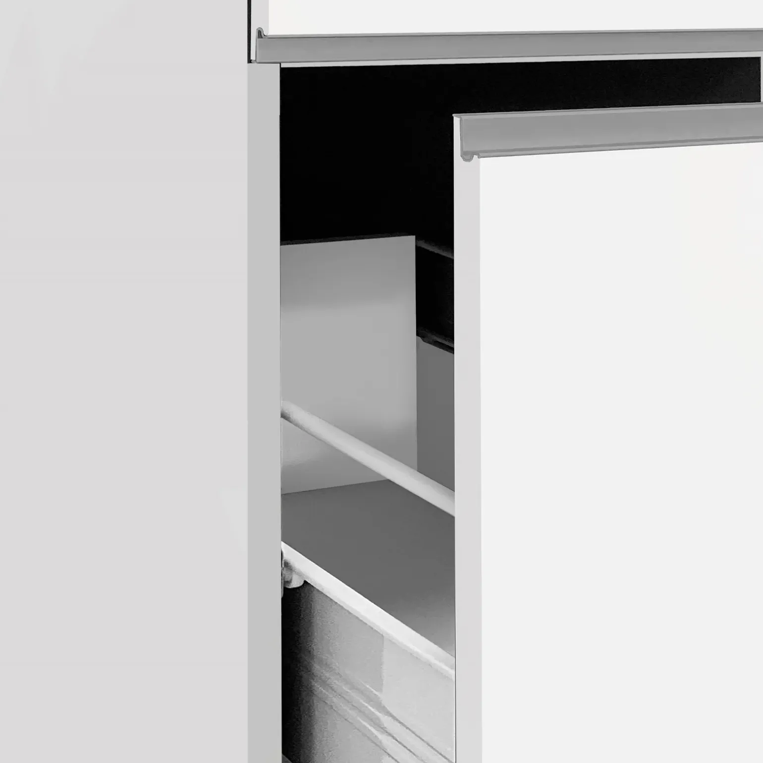 Colonna frigo dispensa cucina 90x165h cm moderna bianco grigio pietra Gourmet