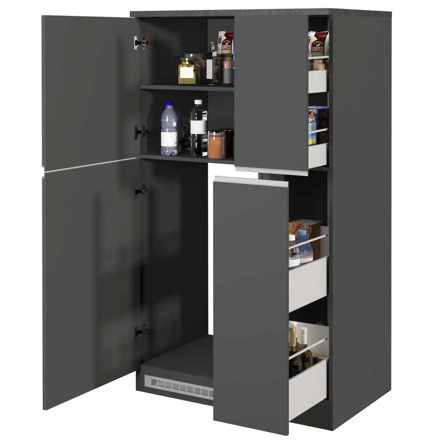 Colonna frigo dispensa cucina 90x165h cm moderna antracite grigio pietra Gourmet